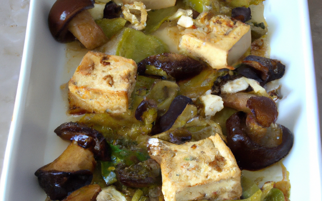 Sauté de tofu au chou et aux shiitakés
