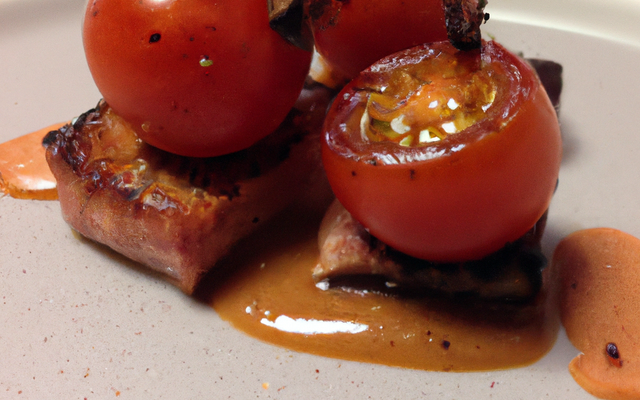 Tomate cerise fourrée au foie gras