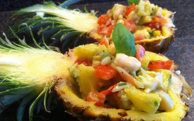 Ssalade crabe, crevette et ananas