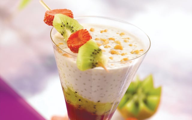 Smoothie aux perles du Japon et lait de coco