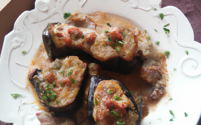 Joues de porc à l'aubergine