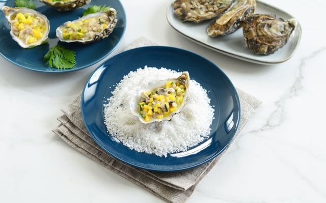 Tartare d'huîtres à la mangue