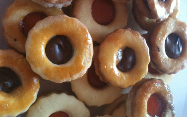 Petit sablé à la confiture et au nutella
