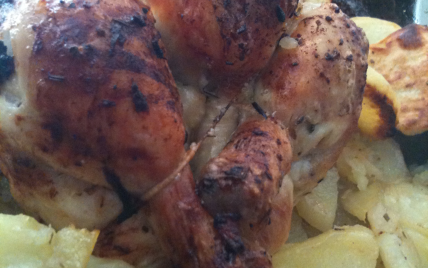 Poulet rôti et ses pommes de terre