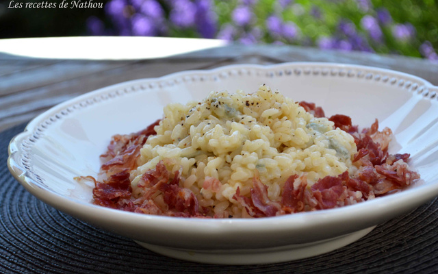 Risotto au gorgonzola et à la pancetta