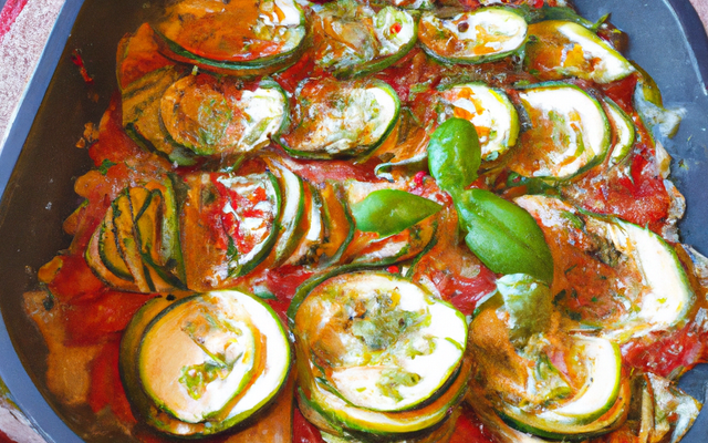 Gratin de courgettes à la tomate et basilic