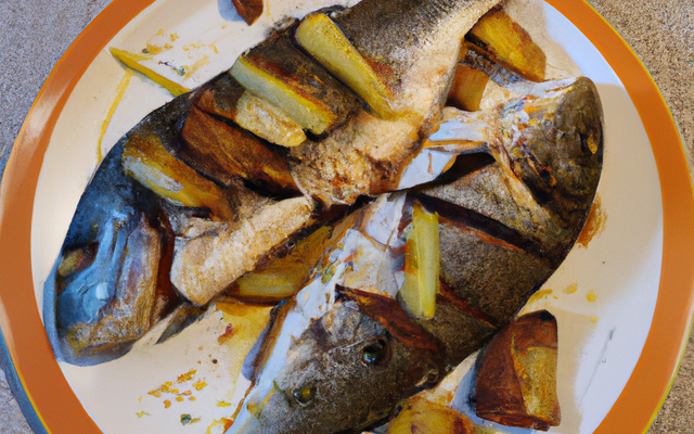 Panais et daurade rôtie au four