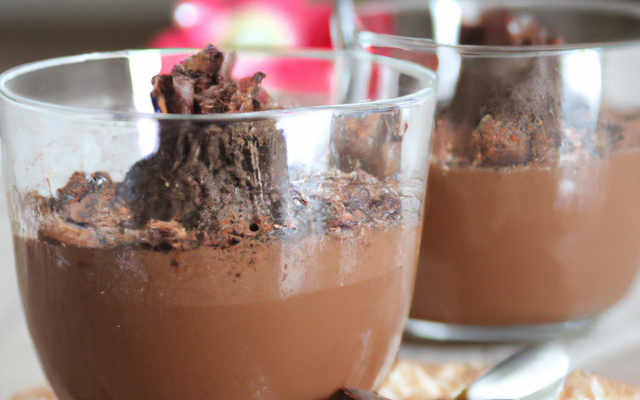 Mousse au chocolat noir et éclats de fèves de cacao