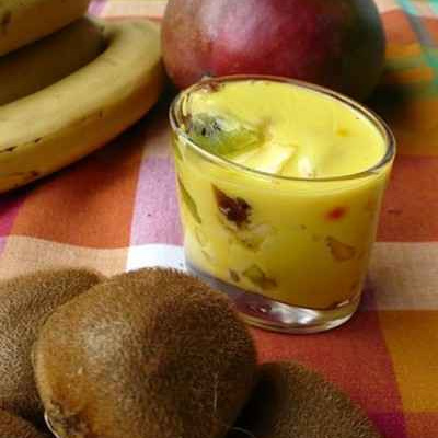 Flan aux fruits exotiques