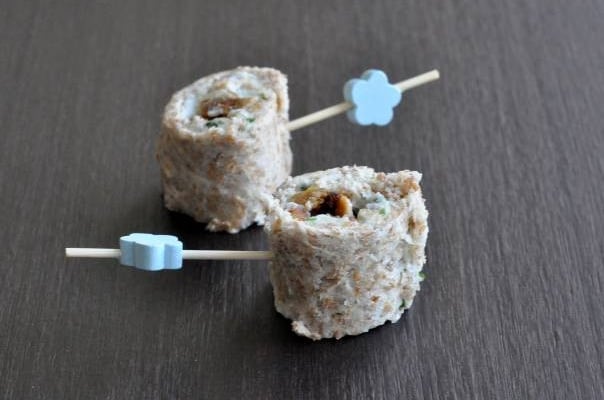 Petits roules Roquefort figues et noix de pécan