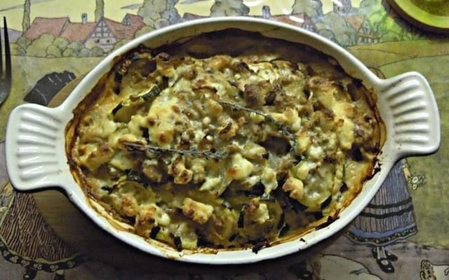 Tian de courgettes au thon et au Boursin cuisine aux trois poivres