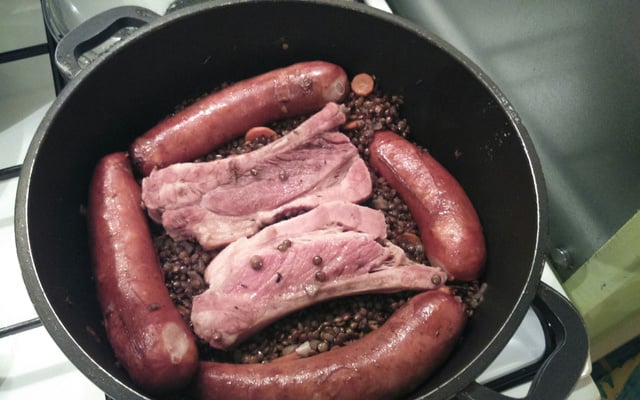 Saucisses aux lentilles