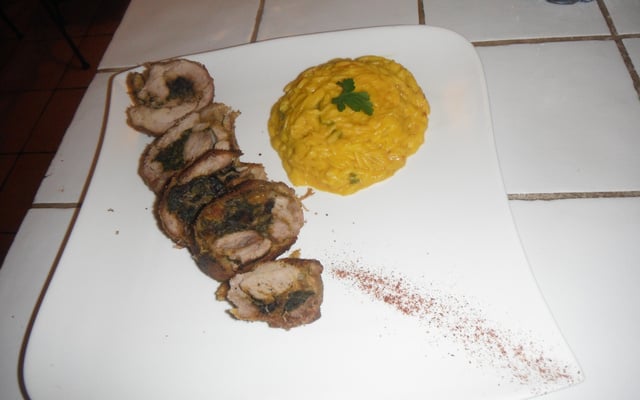 Roulé de dinde aux épinards