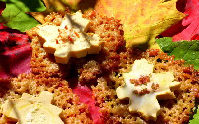 Foie gras sur tuiles à l'érable