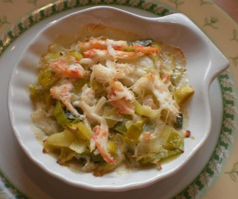 Fondue de crabe aux poireaux