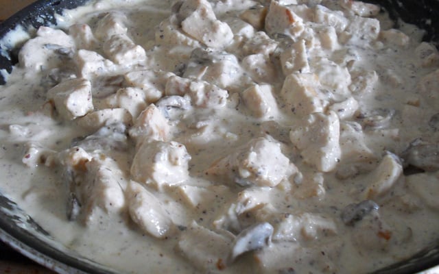 Emincé de poulet à la moutarde