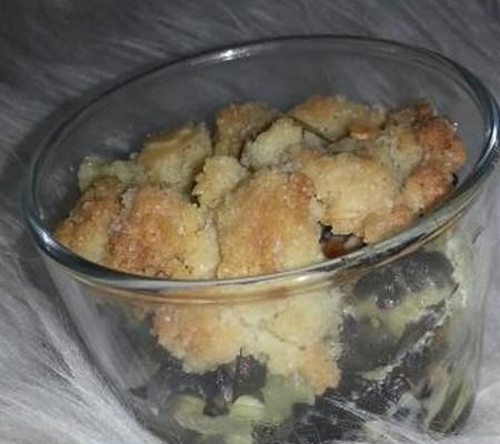 Verrine de gratin d'escargot à la pomme et son crumble