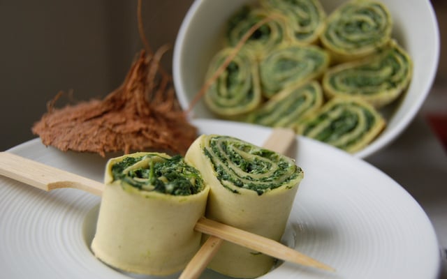 Rolls d'épinards au lait de coco