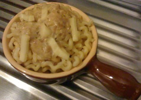 Pasta au foie gras et aux champignons