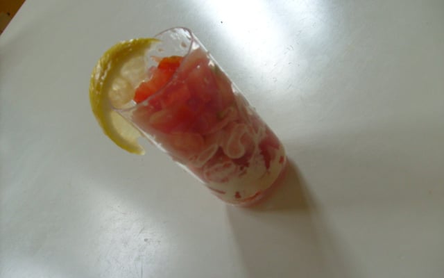 Verrines crevettes tomates