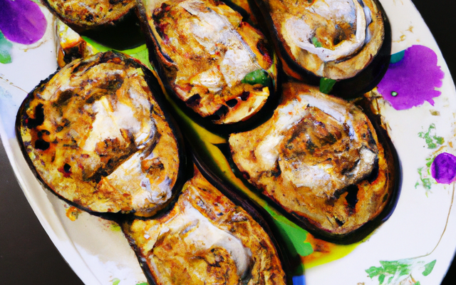 Aubergines grillées à la crème de Curry
