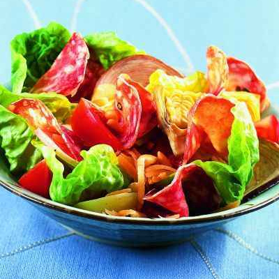 Salade Caesar, Saucisson Sec et Andouille