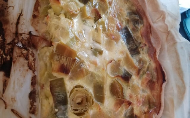 Quiche poireaux lardons maison