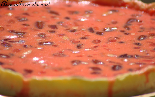 Tarte aux pralines roses