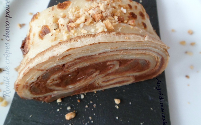 Roulé de crêpes choco-poires