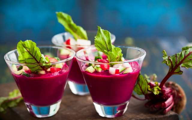 Gaspacho de betteraves en verrines