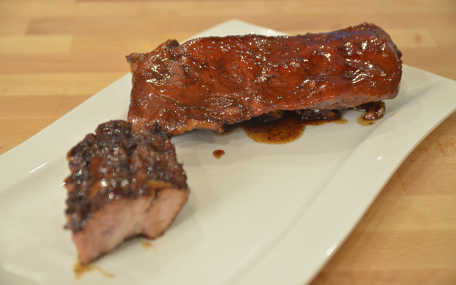 Travers de porc au miel et à la moutarde