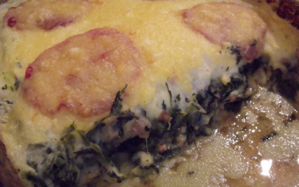 Gratin de pommes de terre et d'épinard