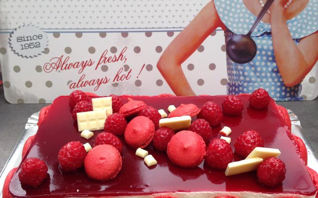 Entremet chocolat blanc - framboise