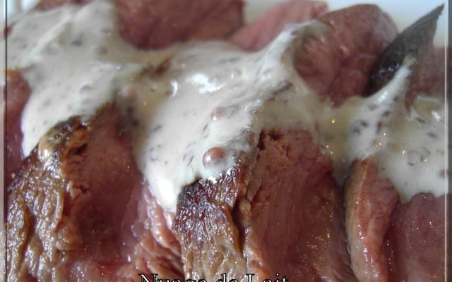 Magret de canard sauce moutarde au moût de raisinrd