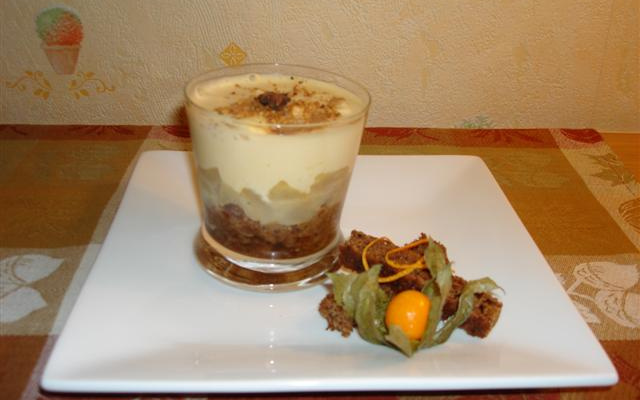 Tiramisu épices poires caramel