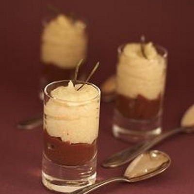Verrine aux deux chocolats et crème d'haricots de Soissons