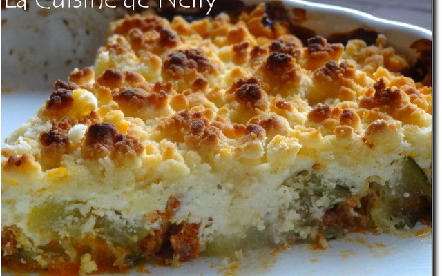 Crumble de courgettes au chèvre et au chorizo