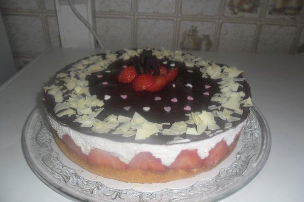 Fraisier au fondant de chocolat