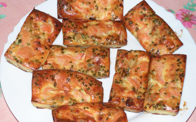 Bouchées poireau et saumon fumé