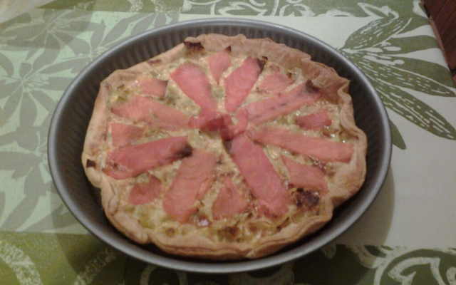 Tarte poireaux et saumon fumé