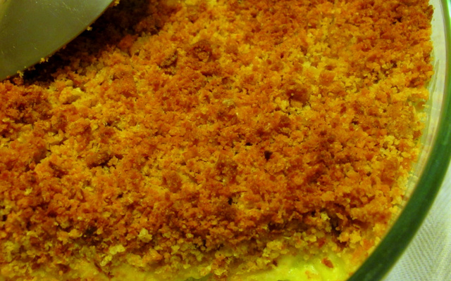 Courgettes au curry en crumble de pois chiches