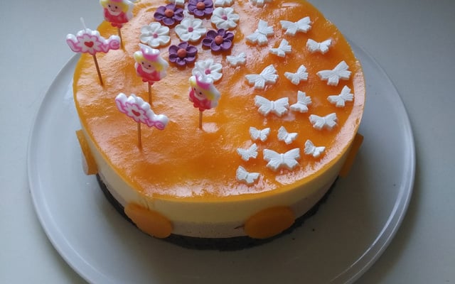Bavarois pêche praliné