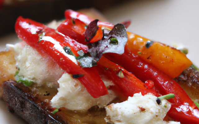 Tartine surprise au chèvre et poivrons grillés