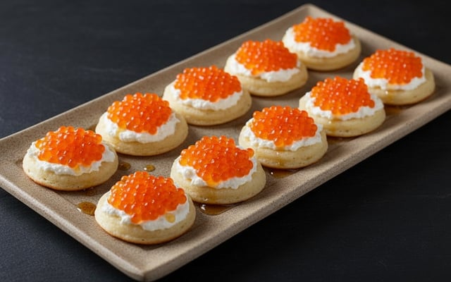 Blinis au parfum de truite et d'érable