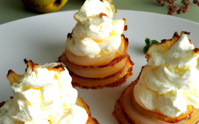 Poires pochées chantilly