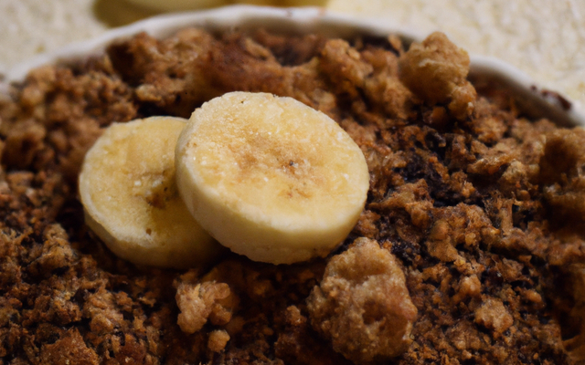 Crumble pommes, bananes et chocolat