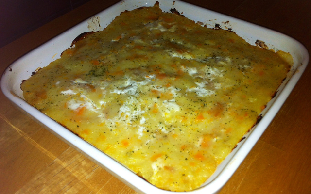 Cari de poisson en parmentier