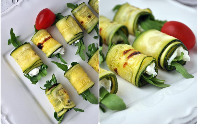 Roulés de courgettes grillées à la ricotta