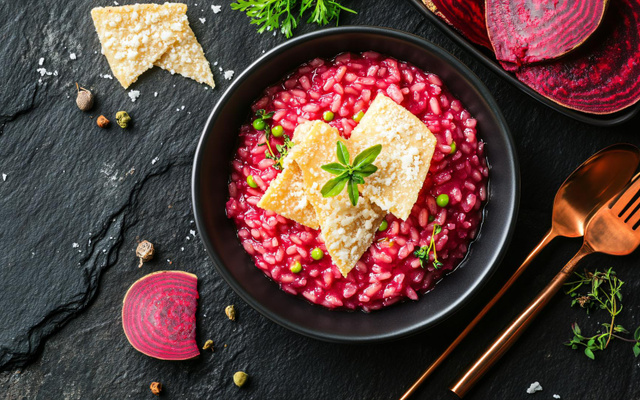 Risotto à la betterave rouge