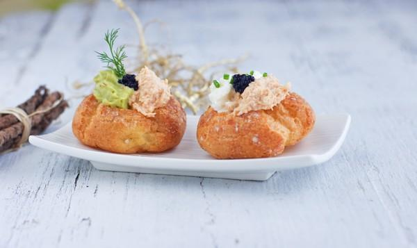 Chouquettes aux rillettes de Saumon Coraya